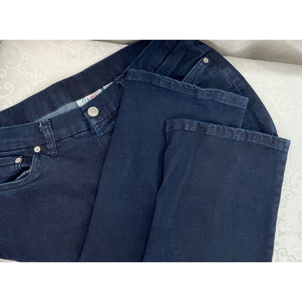 Denim & Co. Women's Stretch Denim Jeans‎ Dark Wash Size 16P Cropped Tapered Leg